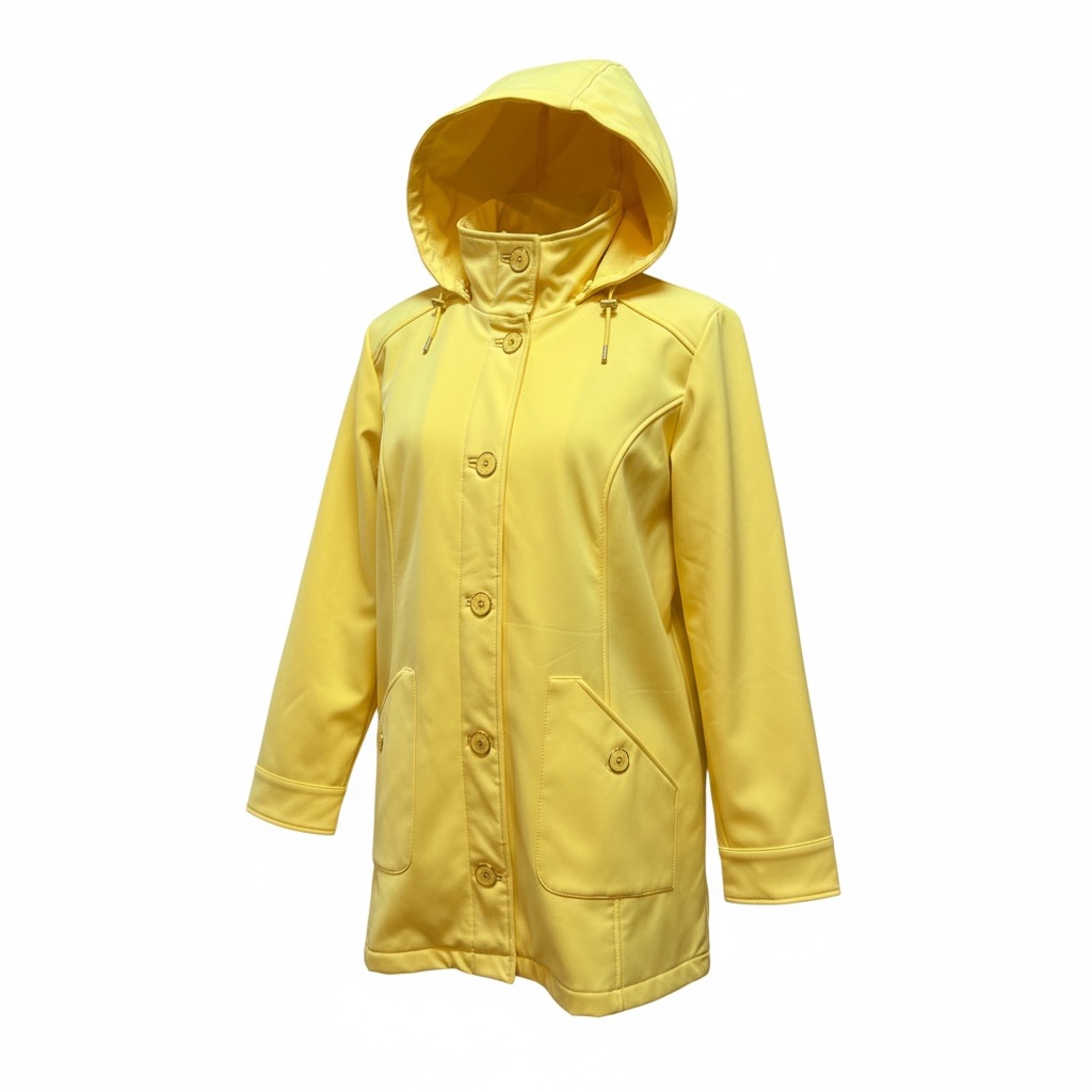 Isaac Mizrahi Live! Yellow Hooded Rain Jacket Xl Fisherman Style